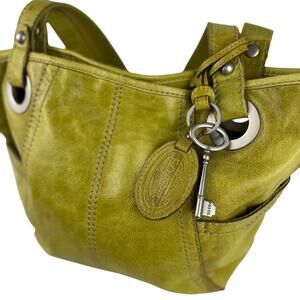 Fossil Hathaway Small Tote Women’s Green Leather Shoulder Bag Purse Retro